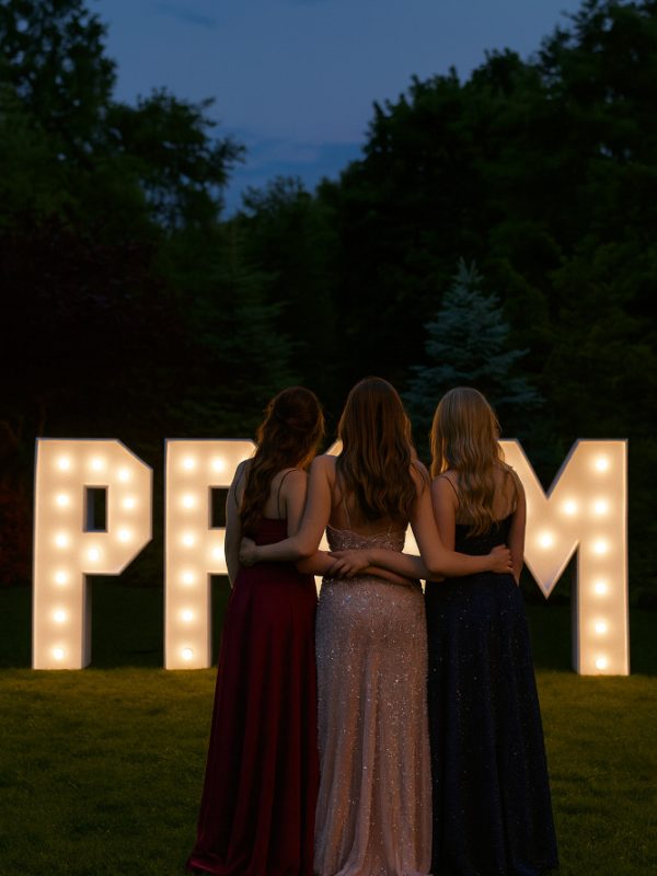 Písmeno P – svíticí dekorace LED s žárovkami na akce a svatby