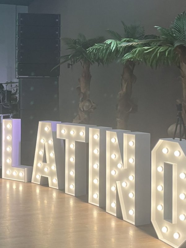 Písmeno T – svíticí dekorace LED s žárovkami na akce a svatby